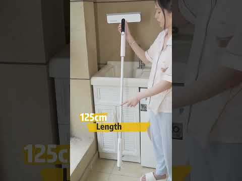 Швабра для миття вікон, зі спреєм, Topoto S10, з силіконовим скребком, 125*27*7 см, видео 1