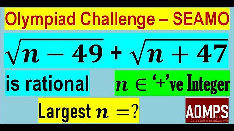 Find the largest positive integer n such that (√(n-49)+√(n+47)) is a rational number.