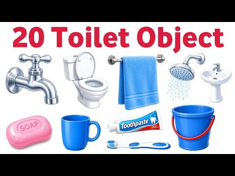 20 Toilet Room Object Names for Kids in Hindi | बाथरूम की चीजों के नाम सीखें with Pictures & Fun