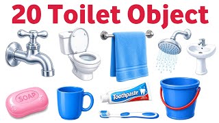 20 Toilet Room Object Names for Kids in Hindi | बाथरूम की चीजों के नाम सीखें with Pictures &amp; Fun