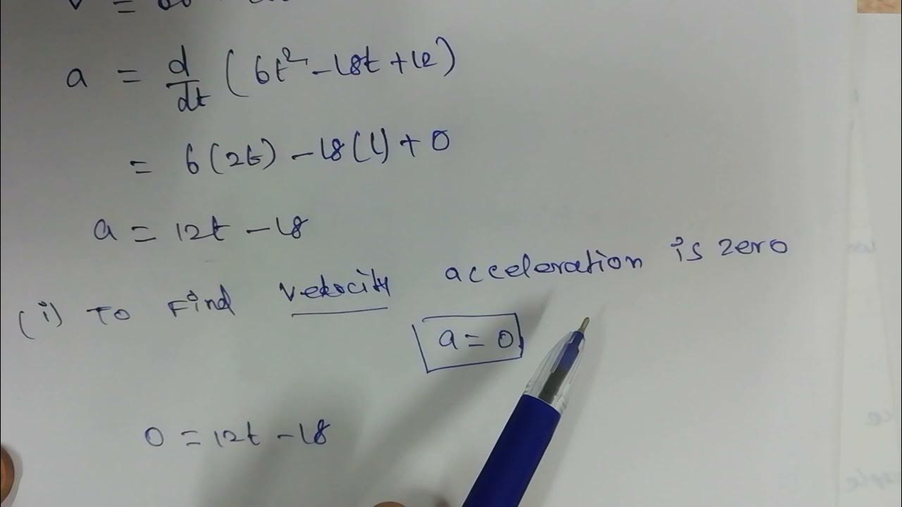 Unit 3 Find the velocity when acceleration is zero YouTube