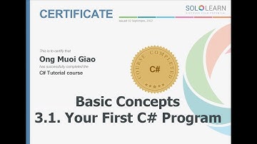 Sololearn C# Basic Concepts 3.1 - Your First C# Program