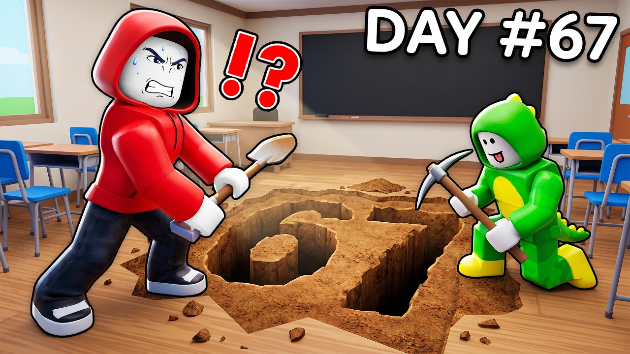 ハイスクール ストーリー ～いえぃいえぃ～ Mr. JJ and Mikey Dig a Hole to Escape SCHOOL in Roblox! - YouTube