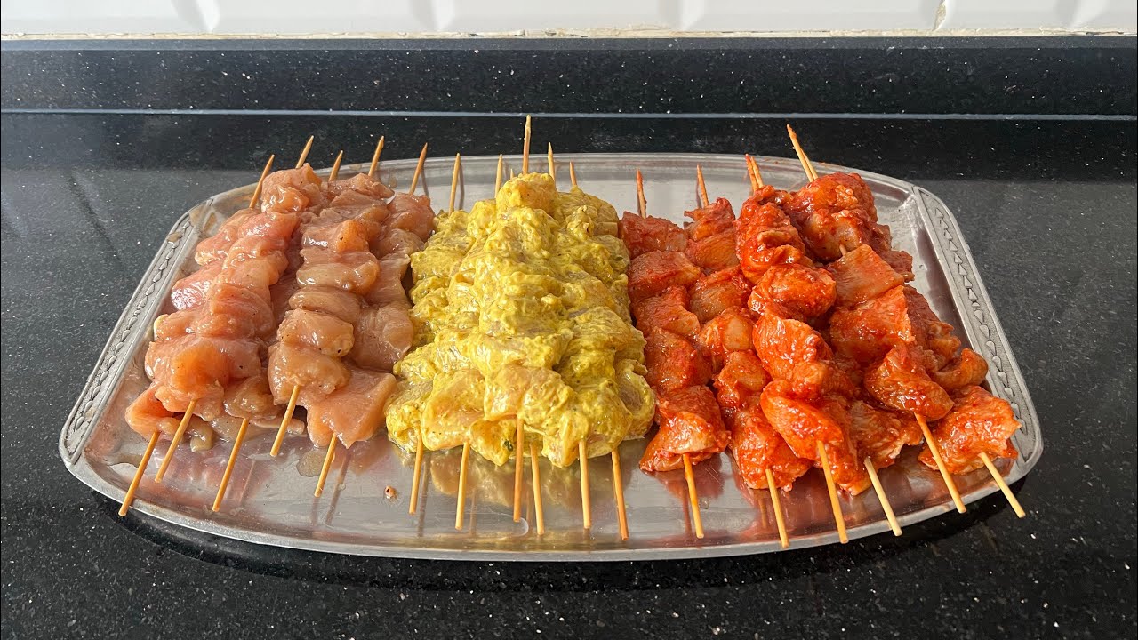 ثلاث انواع من تكه دجاج