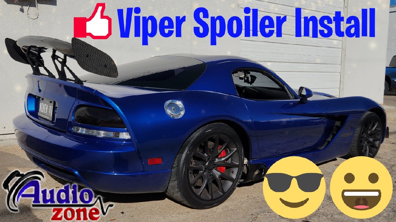 DODGE VIPER CARBON FIBER SPOILER WING INSTALL VIPER DODGE WING 
