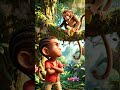 the monkey is teasing the boy,,#animationlovers #ytshorts