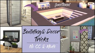 Building and Decor Tricks #3 | [No CC & No Mods] Sims 4 Tutorial