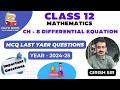 Class 12 Maths | Ch 8 Differential Equation | CBSE | PYQ | Last year | Important | MCQ Year-2024-25