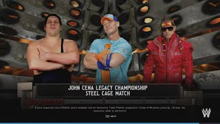 WWE 2K24 Cena VS Andre, Miz Req. Triple Threat Steel Cage Match Cena Legacy Tittle