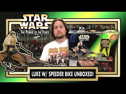 Speeder Bike with Luke Skywalker Power of The Force Unboxing