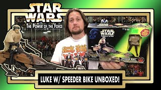 Speeder Bike with Luke Skywalker Power of The Force Unboxing