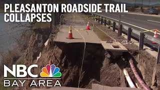 Stormy Weekend Weather Causes Pleasanton Roadside Trail to Collapse