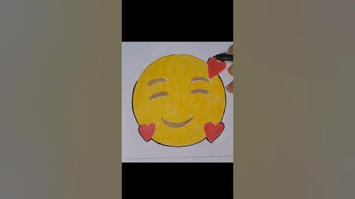 how to draw the smiling face with hearts 🥰 emoji #shorts