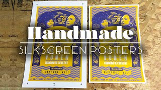Handmade silk screen posters for Bread & Roses Festival. Designed by Kate Delaney