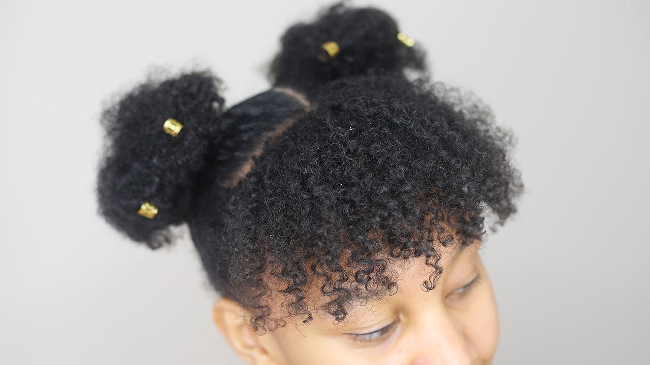 Curly Bangs With Space Buns Quarantine Natural Curly Bangs With Space Buns Quarantine Natural