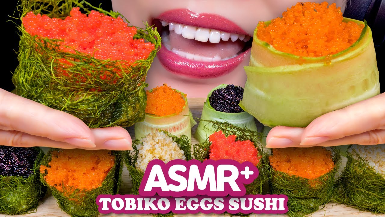 ASMR 날치알 초밥 오이롤, 감태 군함 먹방 [EATING SOUNDS] MUKBANG