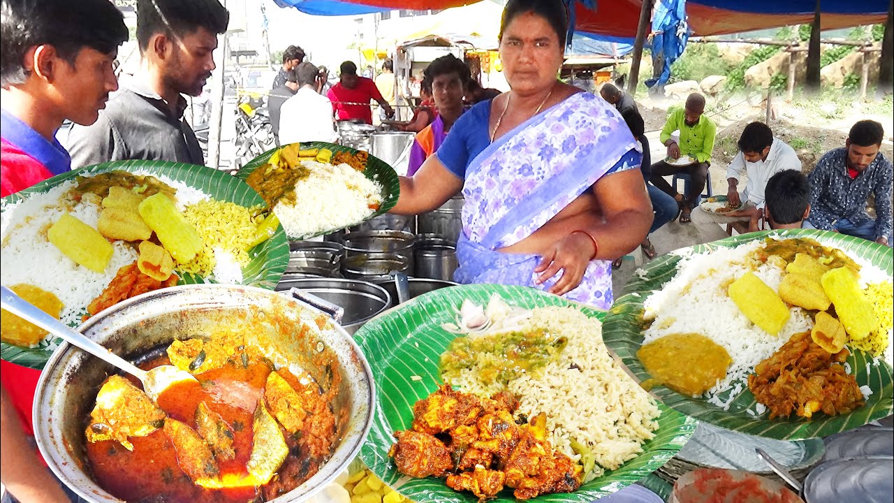 Hyderabad Famous Aunty Selling Best Roadside Meal | NonVeg 80, Veg 60 Rs | Street Food Catalog