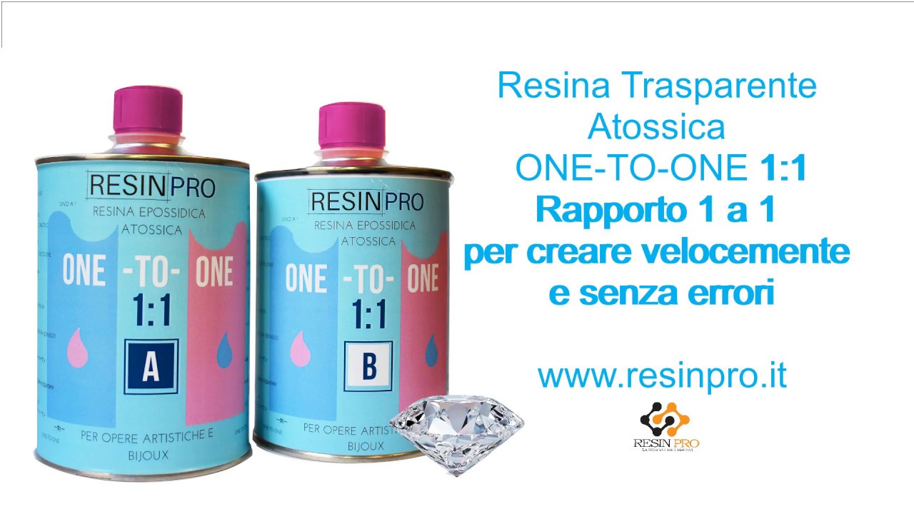 Resina Trasparente Atossica ONE-TO-ONE 1:1. Rapporto 1 a 1 per