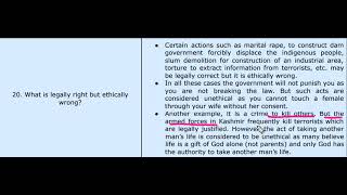 Legally Right Ethically Wrong