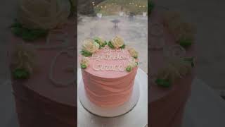 beautiful pink birthday cake #cakedecorating #bakery #birthdaycake