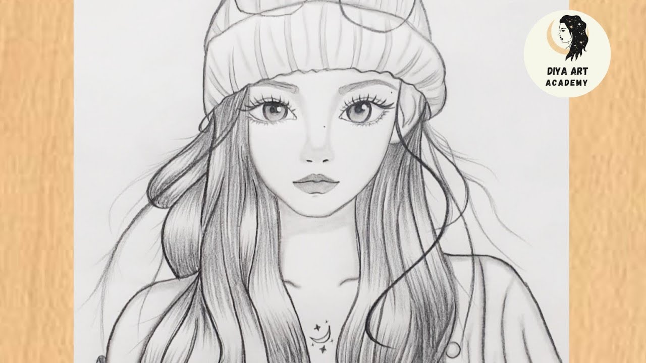 How to draw a girl wearing hat 3 Easy Step by Step Tutorial / Draw A