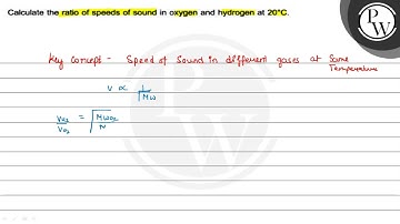 Calculate the ratio of speeds of sound in oxygen and hydrogen at \(...