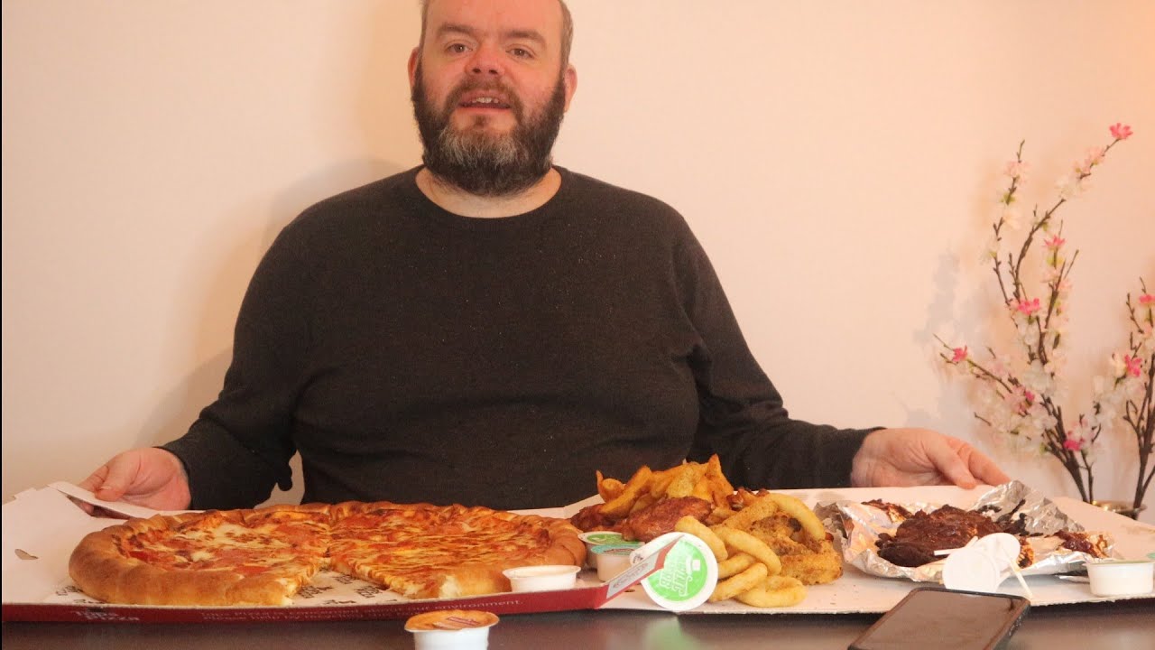 tops pizza chicken ribs uk mukbang