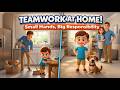 Helping at Home  || Kids Learn Responsibility &amp; Teamwork Must Watch!