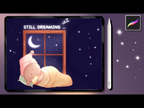 "Still Dreaming" speedpaint video + free wallpapers | relaxing video before you sleep | lofi beats β¨