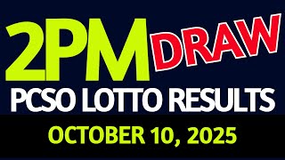 2pm Lotto Result Today October 10, 2025 Swertres Ez2 PCSO