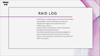 Module 3 - Project Management Document Templates - RAID Log