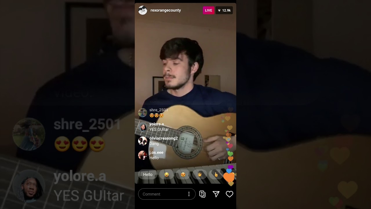 Rex Orange County Hopelessly Devoted To You Cover on ig live