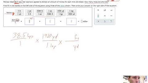 Word problem involving U S  Customary length conversions using dimensional analysis