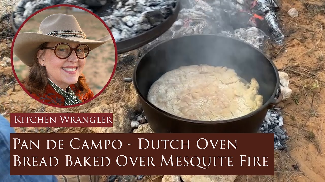Pan de Campo - Dutch Oven Bread Baked Over Mesquite Fire - YouTube
