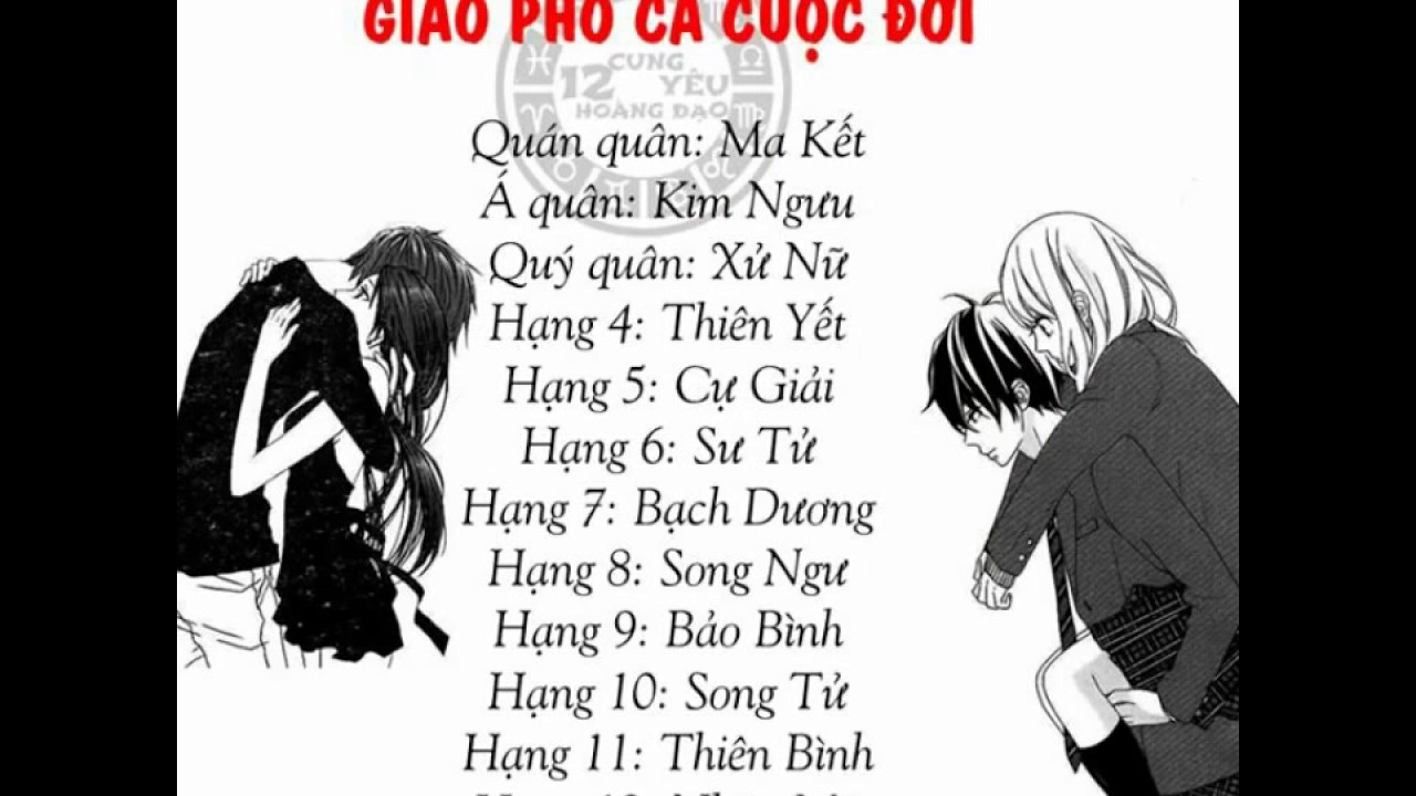 Tính Cách 12 Cung Hoàng Đạo – Trong tình yêu của Nam và Nữ ra sao