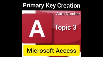 Topic 3 Primary Key creation with auto number in MS Access 2007