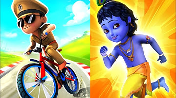 Little Singham Cycle Race Vs Little Krishna (IOS Android) Hard Challenge | New Game Playing