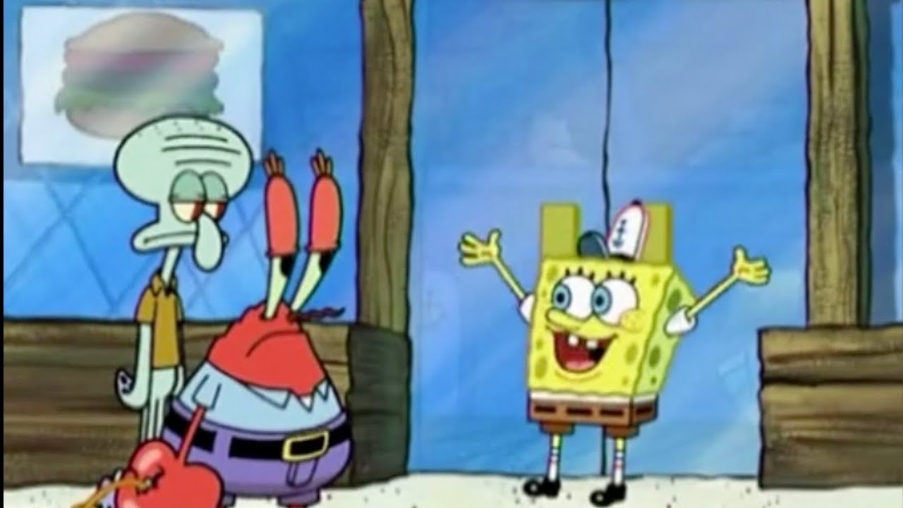 Mr. Krabs hat Rückenschmerzen Spongebob Schwammkopf.