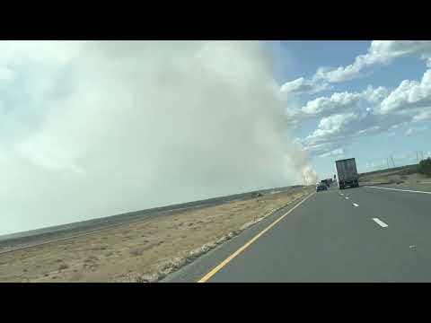 Fire Started during Road trip from Los Angles to SFO near Kerman, California