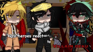 Pro heroes react to villain deku||MHA||villain deku au||gacha club