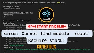 Error: Cannot find module 'react' || Solved