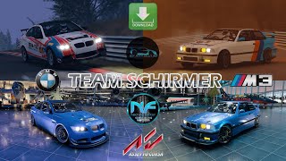 PACK BMW M3 - E92 - E36 -TEAM SCHIRMER (RGT MODS) N&F MODDING - ASSETTO CORSA