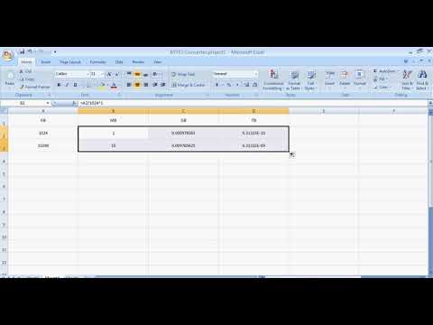 ვიდეო: როგორ გადავიტანო კბ მბაიტად Excel-ში?