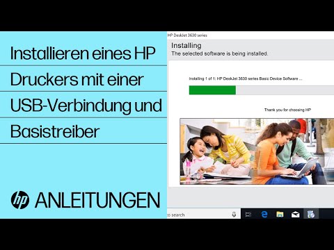 Installieren eines HP Druckers mit einer USB-Verbindung und Basistreiber