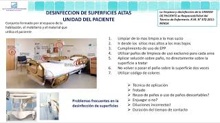 Telecapacitación | Desinfección hospitalaria en superficies altas y bajas