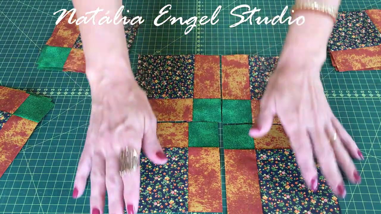 Centro de Mesa em Nine Patch Desconstruído | Patchwork | Natália Engel Studio