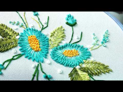 The Most Gorgeous Knotted Lazy Daisy Flowers | Hand Embroidery Tutorial