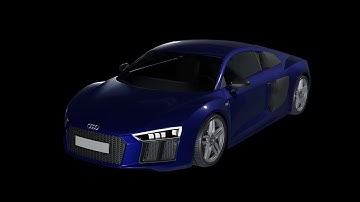 Audi R8 V10 Plus made in blender , render in cycles 360 animation , black background