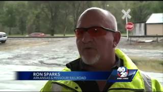 Flooding causes train to derail
