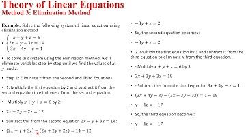 Elimination Method: (Linear Algebra): Easy tricks for solving systems of linear equation